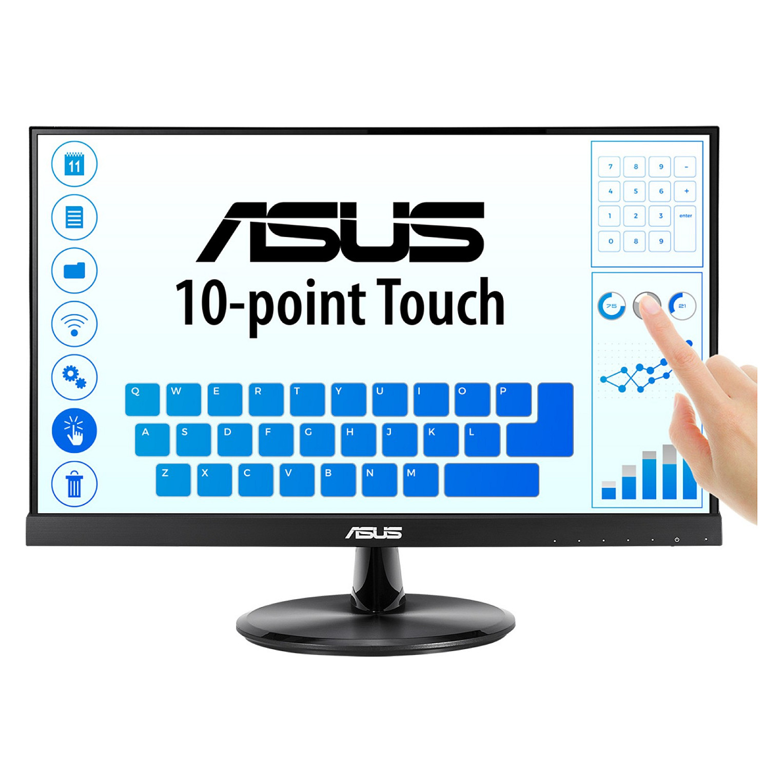 ASUS VT229H - LED-Monitor - 55.9 cm (22"") - Touchscreen - 1920 x 1080 Full HD (1080p) @ 60 Hz - IPS - 250 cd/m² - 1000:1 - 5 ms - HDMI, VGA - Lautsprecher Produktbild 3