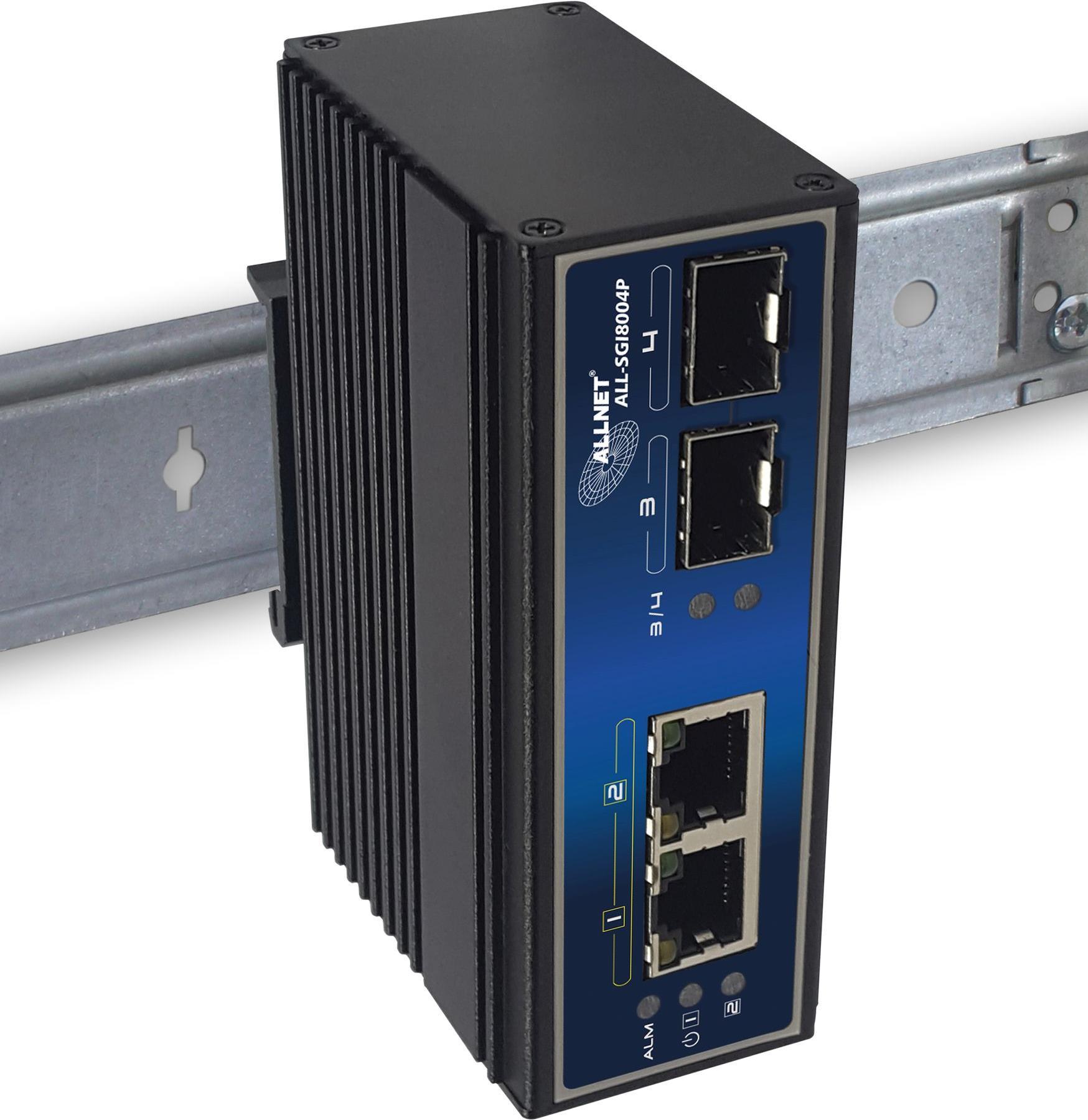 ALLNET SGI8004P - Switch 4-Port Gigabit Ethernet SFP PoE+ - Switch - Kupferdraht ( ALL-SGI8004P ) Produktbild 3