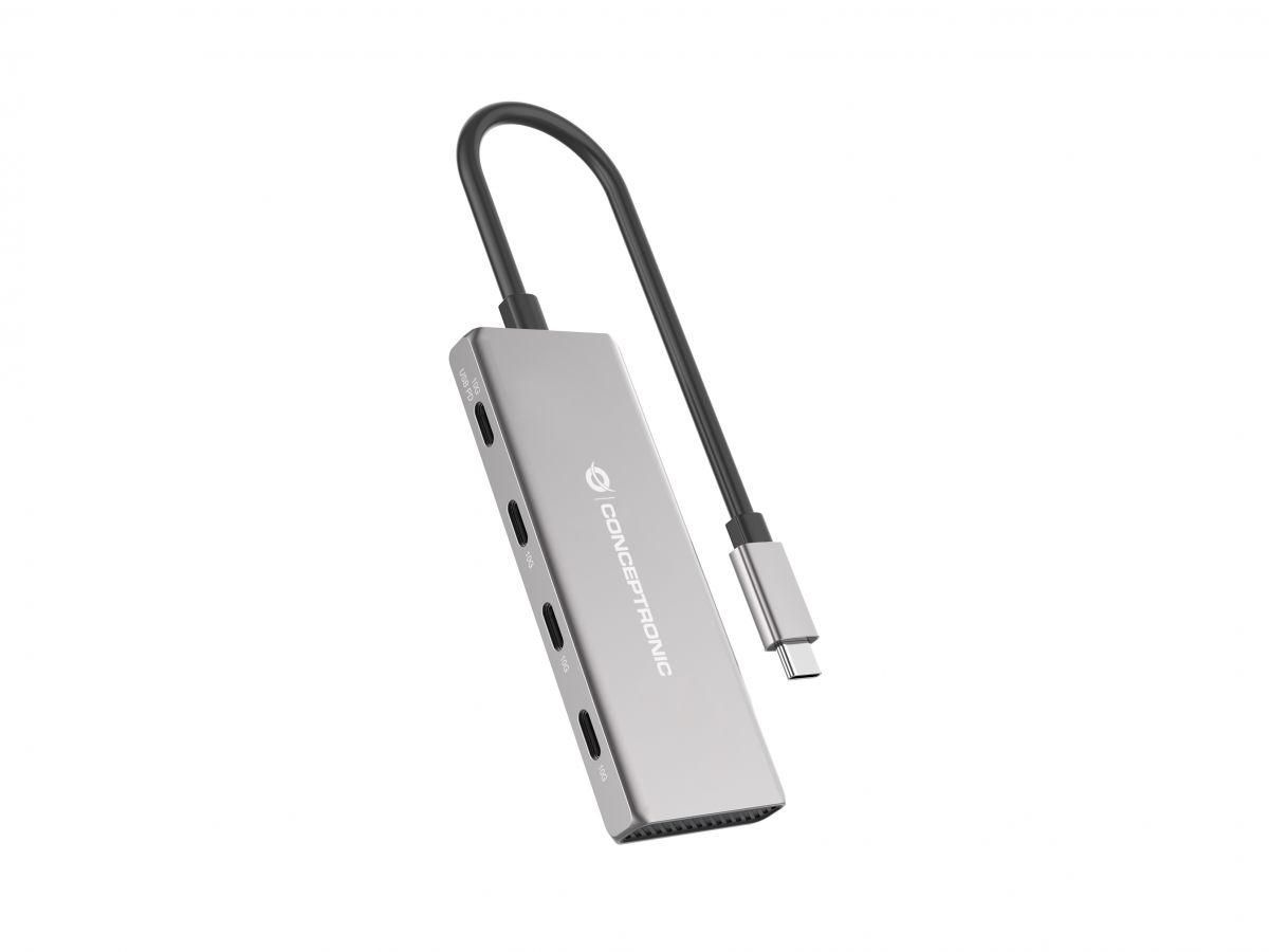 CONCEPTRONIC Dock USB-C->4x USB-C 100WPD o.Netzteil 0.25m gr Produktbild 2