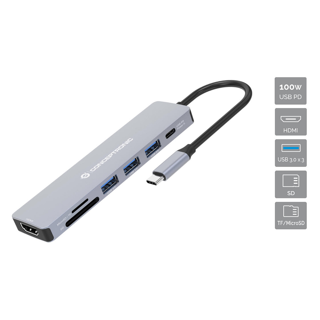 CONCEPTRONIC 100WPD 7-in-1 0.25m Produktbild 2