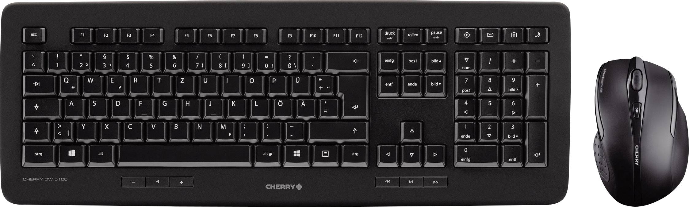 CHERRY DW 5100 Keyboard and Mouse Set black USB (DE) Produktbild 4