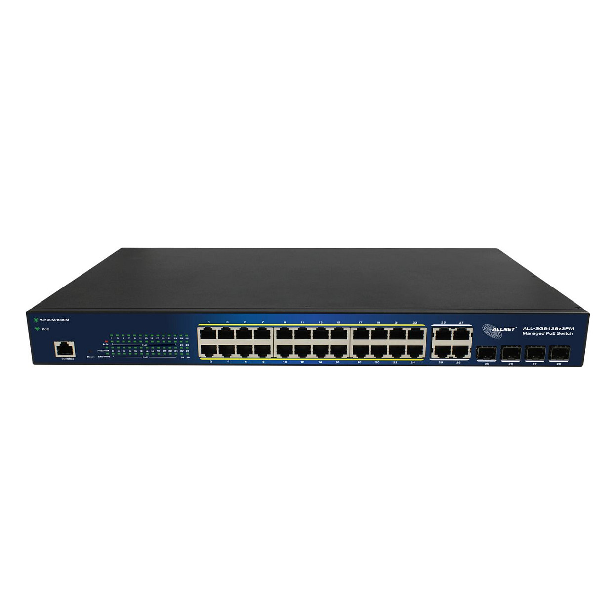 ALLNET Switch smart managed Layer2 24 Port? PoE Budget 370W? 24x at? 4x SFP? 19""""? - Switch - 56 Gbp Produktbild 2