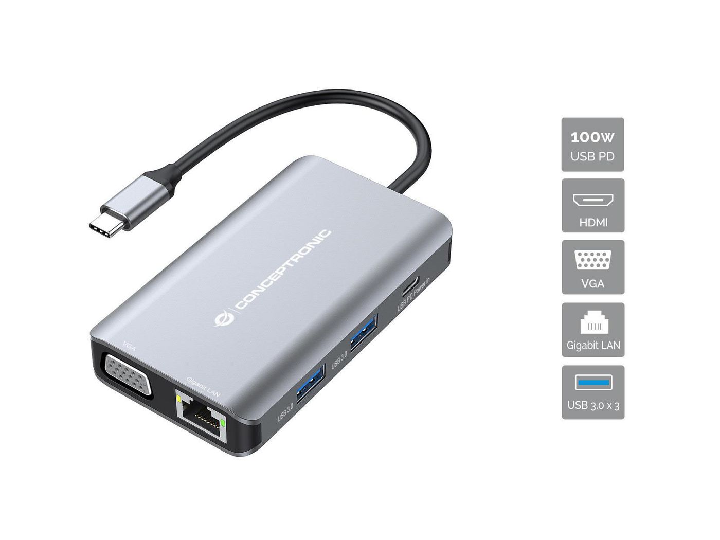 CONCEPTRONIC 100WPD 0.25m Produktbild 3