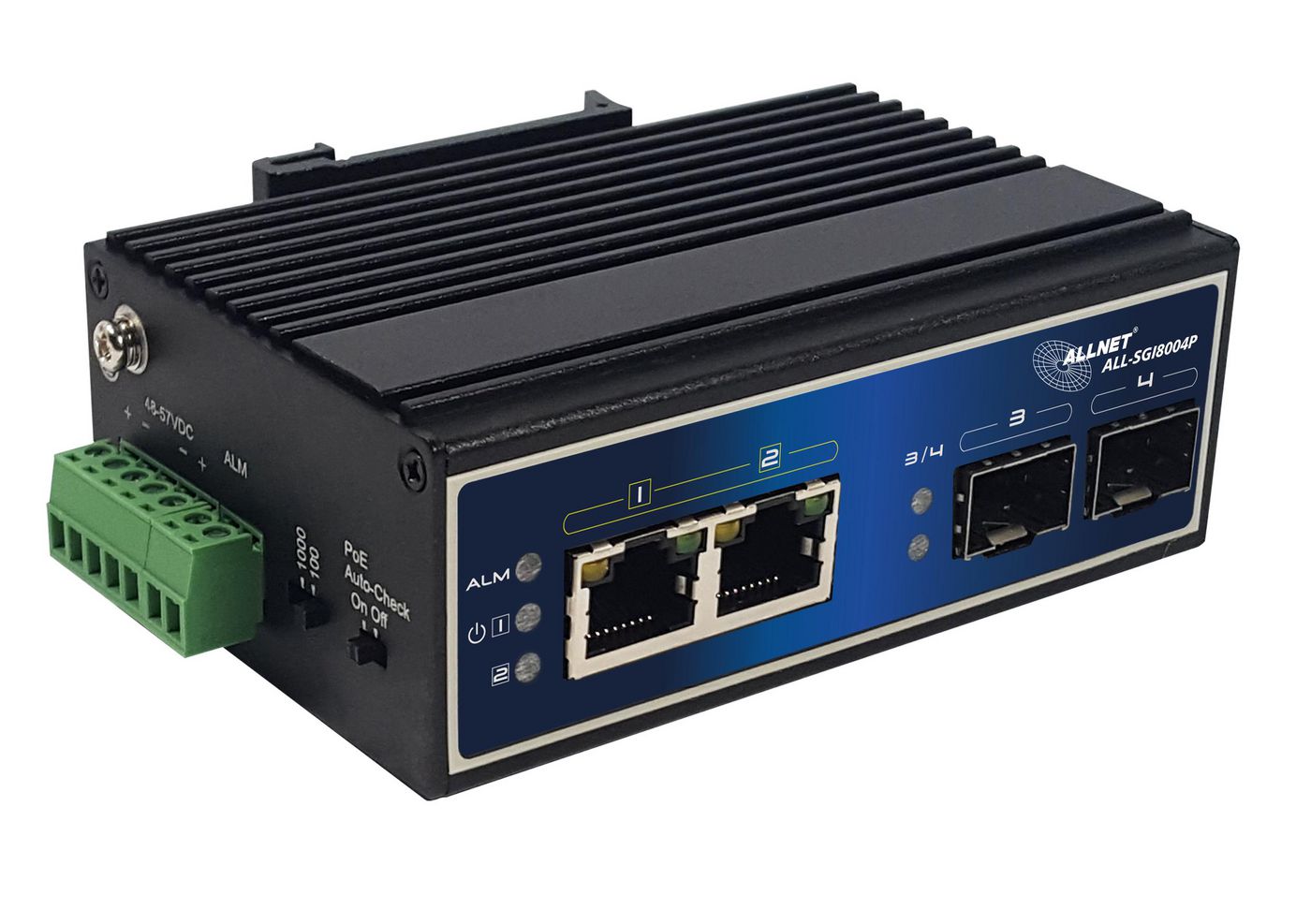 ALLNET SGI8004P - Switch 4-Port Gigabit Ethernet SFP PoE+ - Switch - Kupferdraht ( ALL-SGI8004P ) Produktbild 4