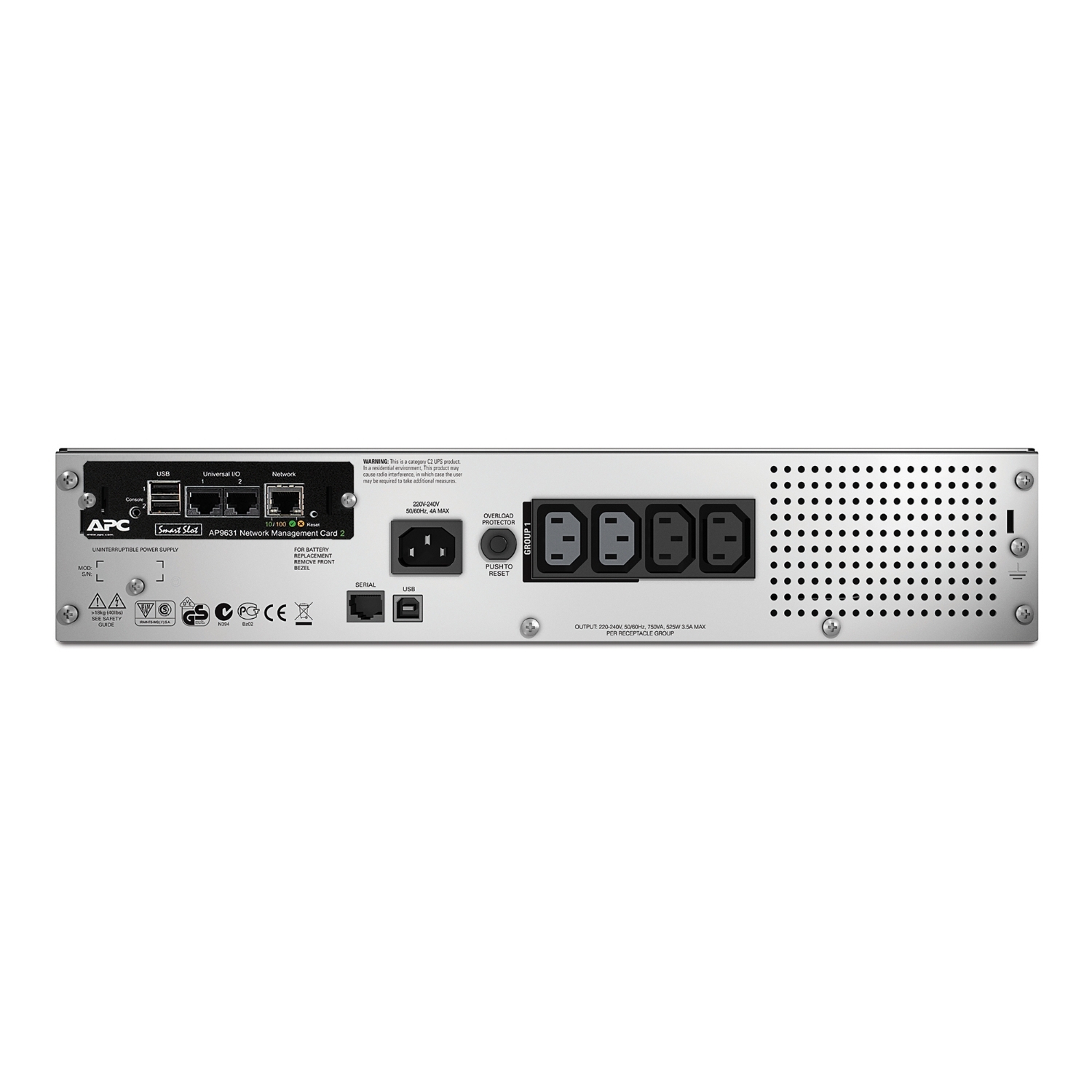 APC Smart UPS 750VA LCD RM 2U 230V mit Netzwerk Karte Produktbild 2