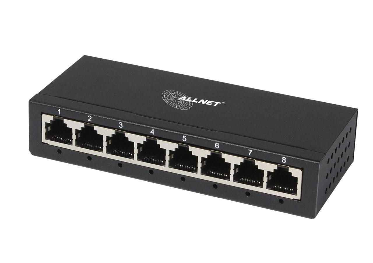 ALLNET Switch unmanaged Layer2 8 Port? 8x 1GbE? Lüfterlos? ALL-SG8008 - Switch - 16 Gbps Produktbild
