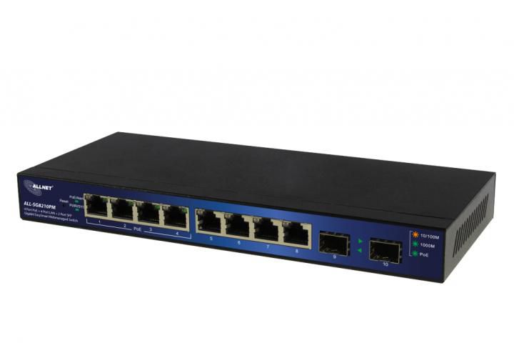ALLNET 4xPoE/4xLAN/2xSFP Port Gigabit Switch smart managed 16 Gbps 4-Port HTTPS HTTP TCP/IP Duplex V Produktbild 2