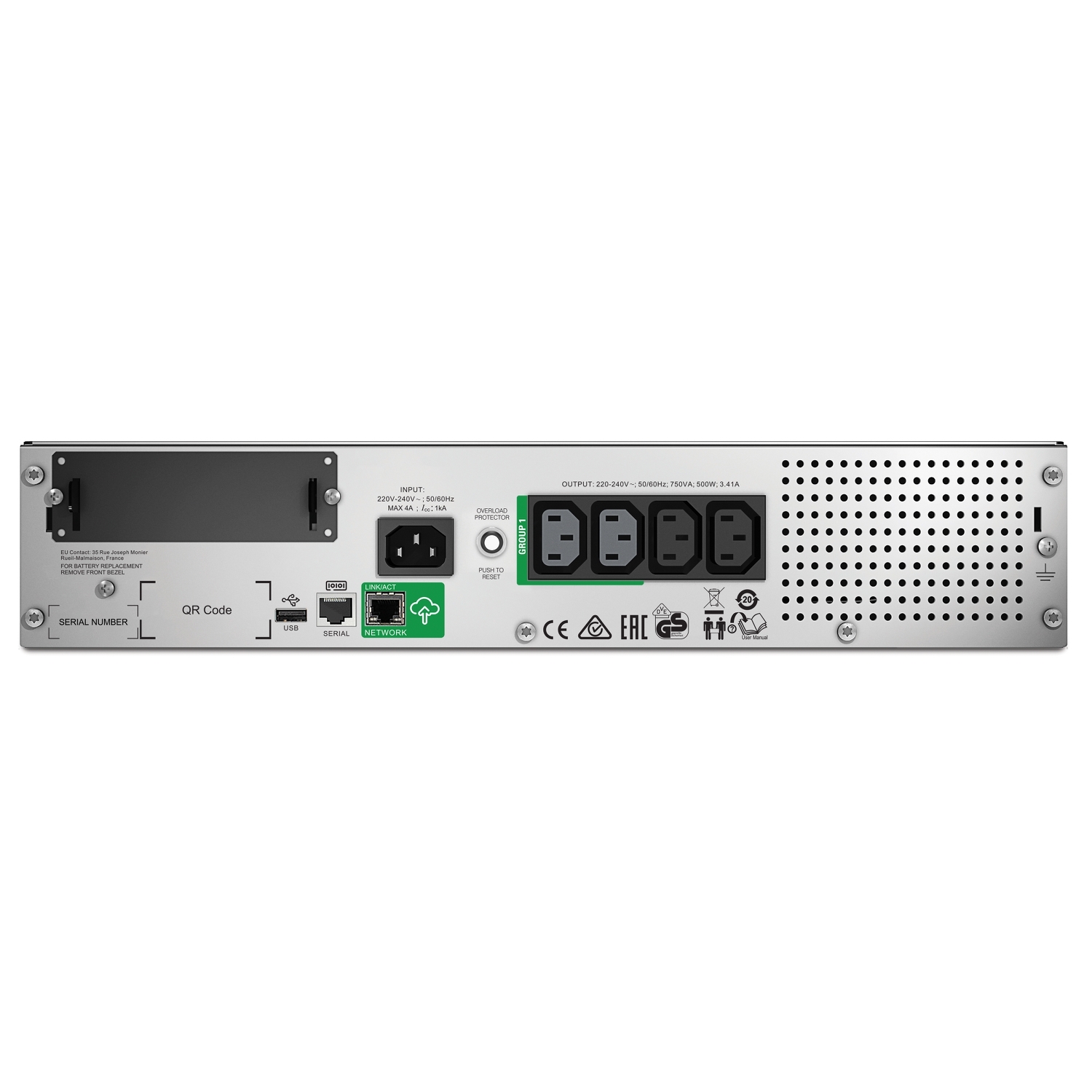 APC Smart-UPS 750VA LCD 230V RM 2U SmartSlot USB 5min Runtime 500W with SmartConnect Produktbild 2